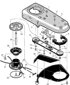 Cutter Drive Assembly Diagram and Parts List for TM6100X5NA 2004 Briggs and Stratton Trimmer
